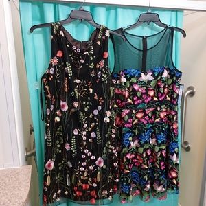 Cocktail dresses size 18. Both lined.